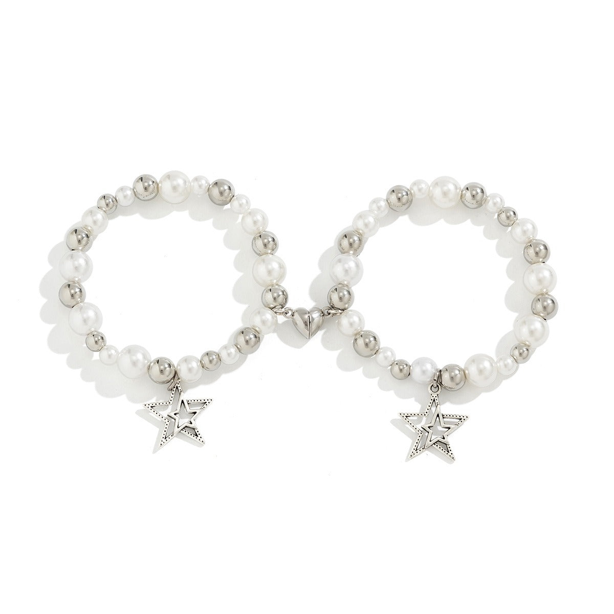 Star and heart-shaped pendant tassel bracelet set Vera Lux