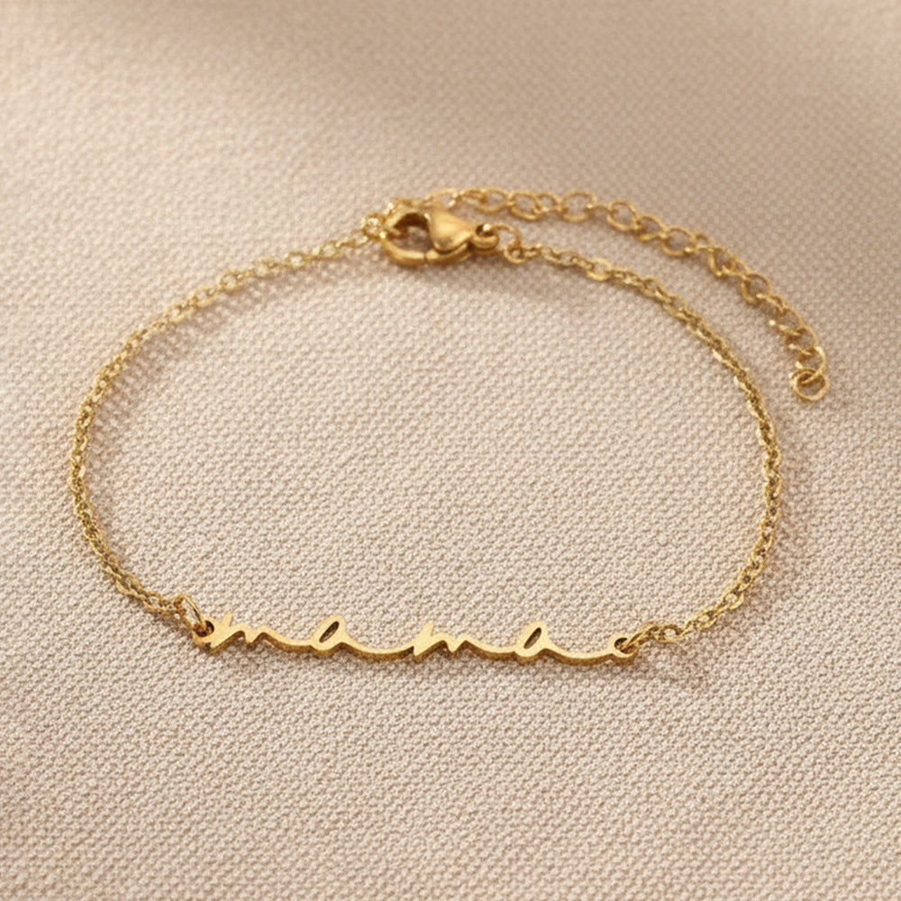 Letter Pendant Bracelet Sophisticated And Versatile Jewelry Vera Lux