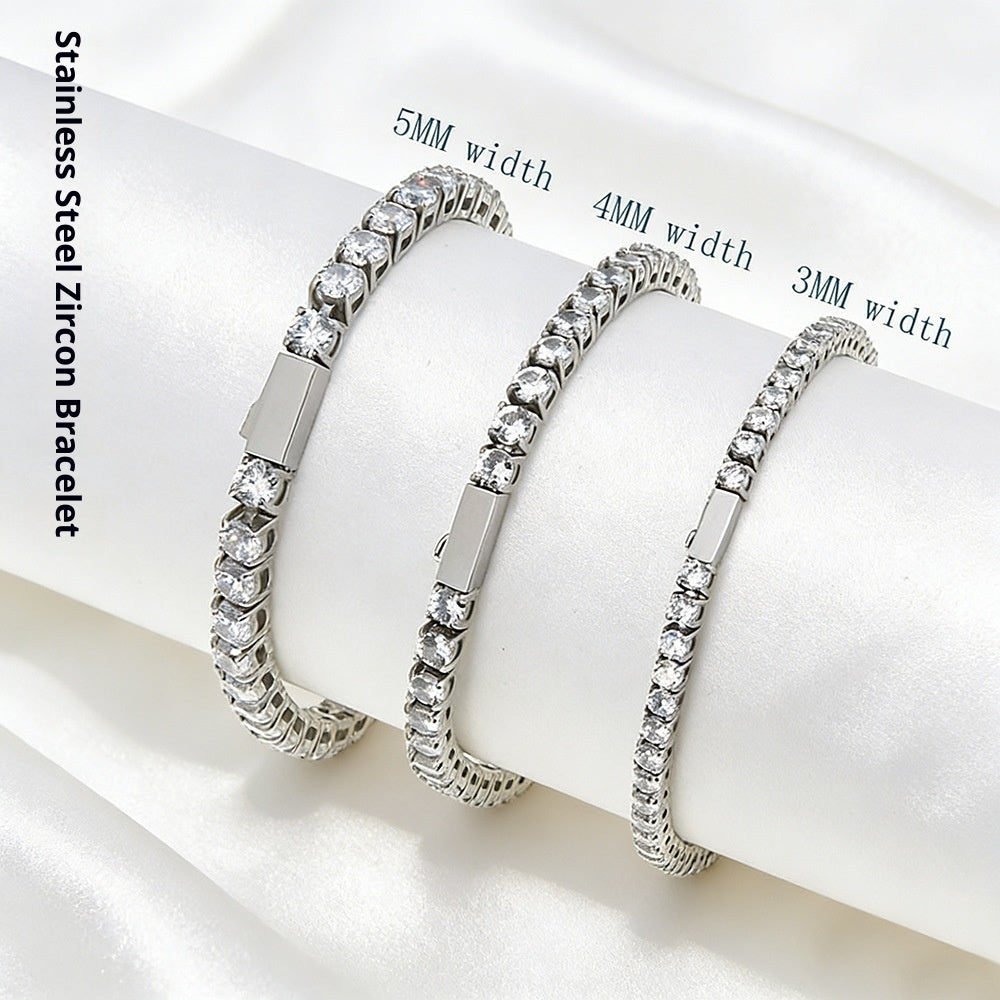 Stainless Steel 316 Tennis Chain Inlaid With Zircon Vera Lux