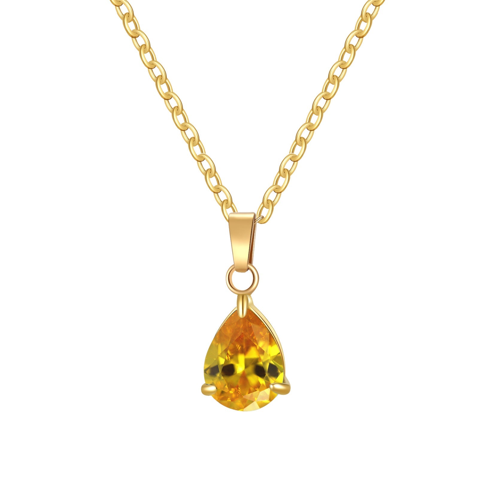 3A Water Drop Zircon Small Pendant Solitaire Pear-Shaped Zircon Womens Clavicle Chain Vera Lux