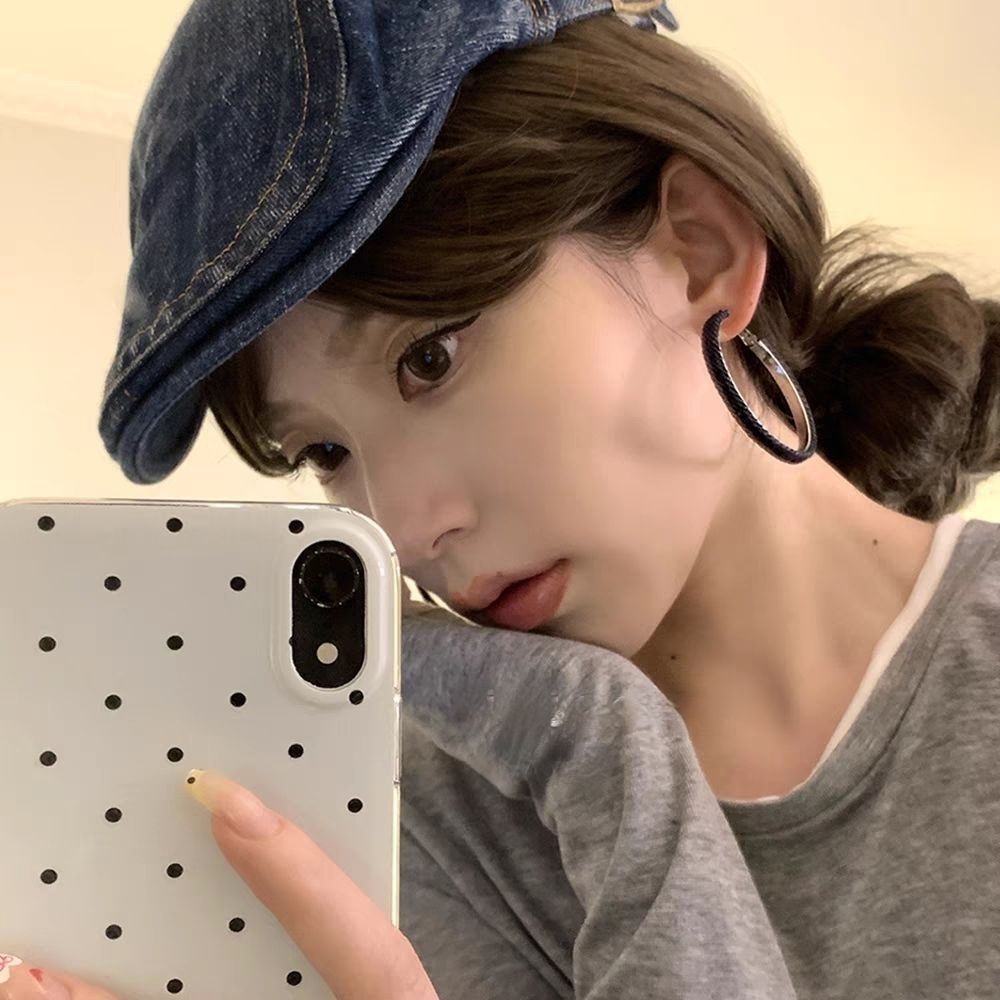 2026 Denim Hoop Earrings, European Style Bold Stage Jewelry Vera Lux