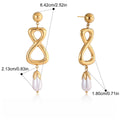 18K gold figure-eight shaped titanium steel earrings for autumn and winter. Vera Lux