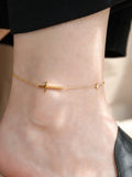 High-end 18K gold-plated cross crystal anklet Vera Lux