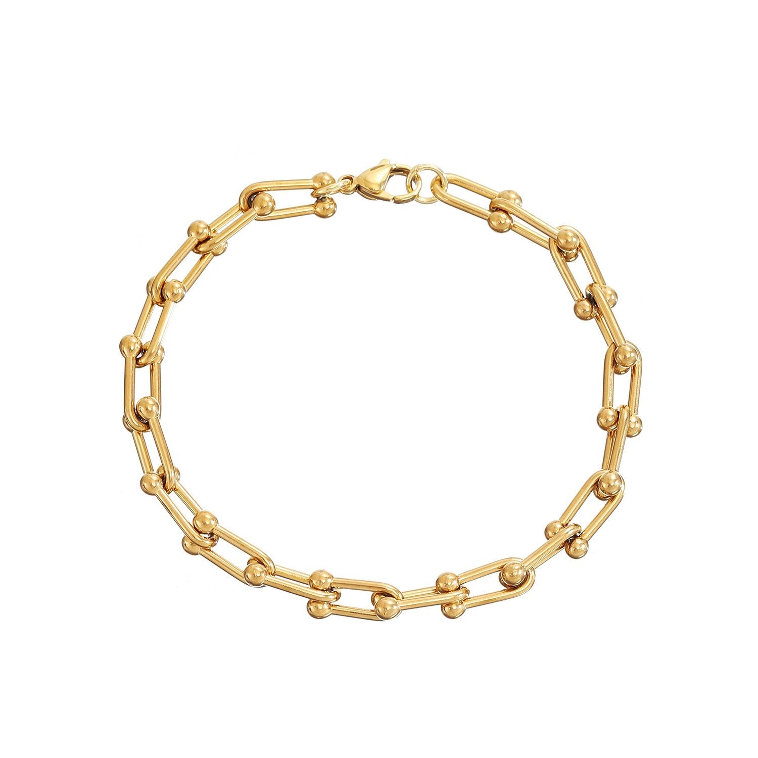 18k gold U-shaped horseshoe clasp bracelet necklace Vera Lux