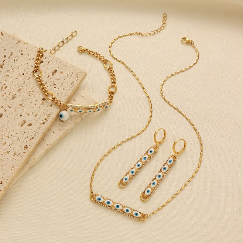 Middle Eastern Evil Eye Necklace, Bracelet and Earring Set Vera Lux