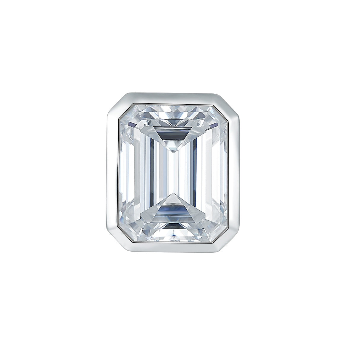 S925 Sterling Silver 8x10mm Emerald Cut Moissanite Stud Earrings  Platinum Plated Geometric Bezel With GRA Certificate Jewelry Gift Box Set Vera Lux