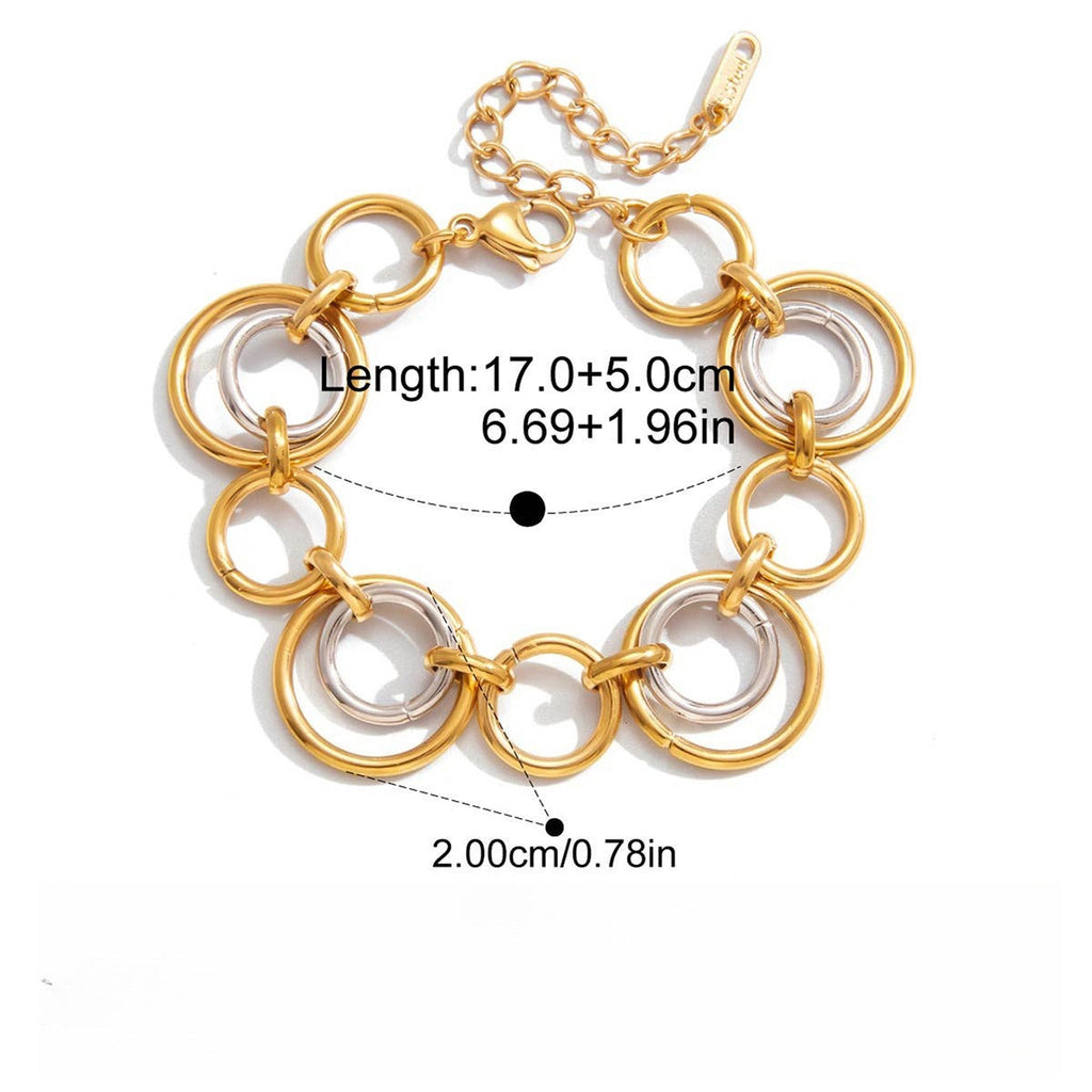 18K gold and S925 silver multi-strand bracelet with contrasting colors. Vera Lux