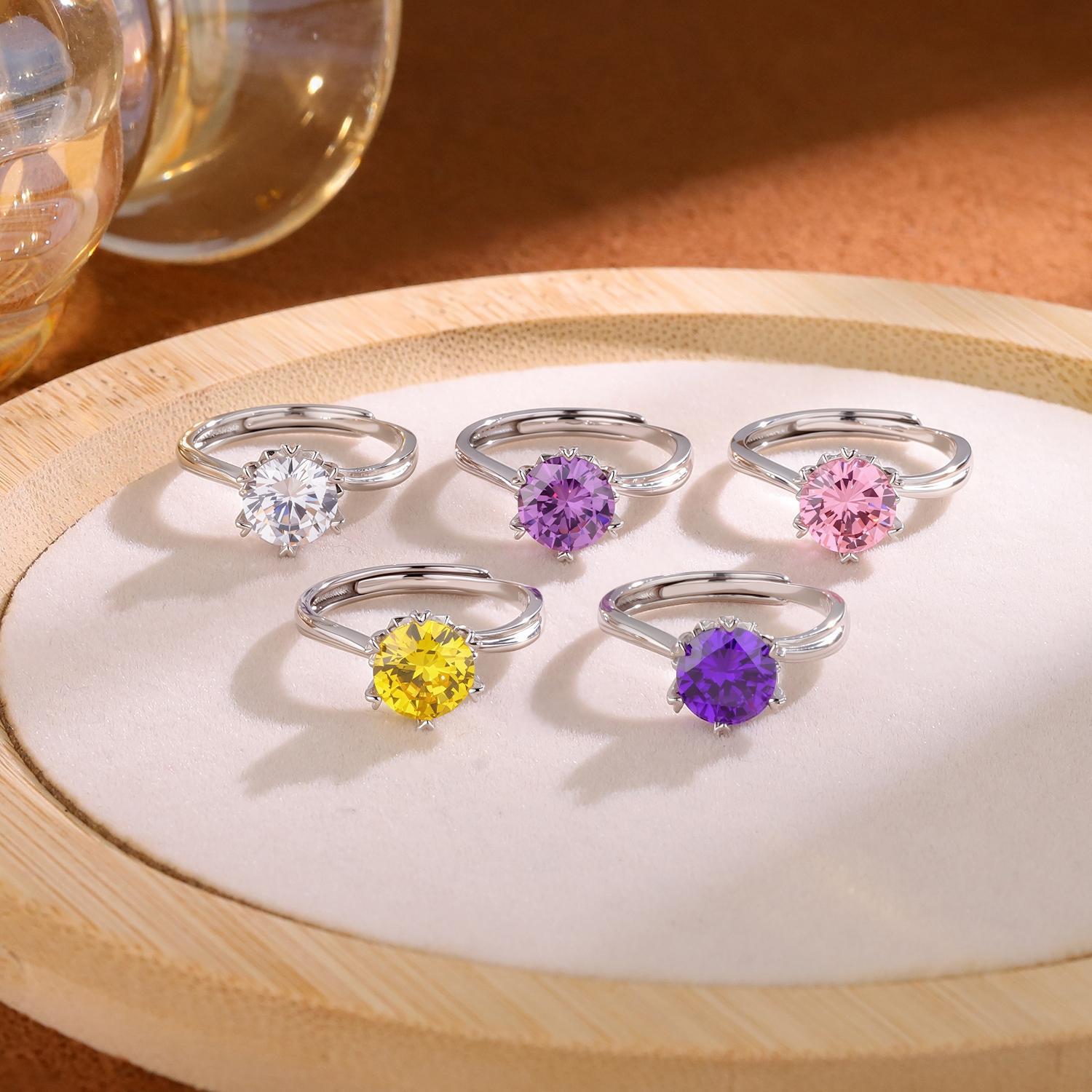 Simple And Versatile 2-Carat Designer Elegant Twisted-Style Six-Prong Ring For Women Vera Lux