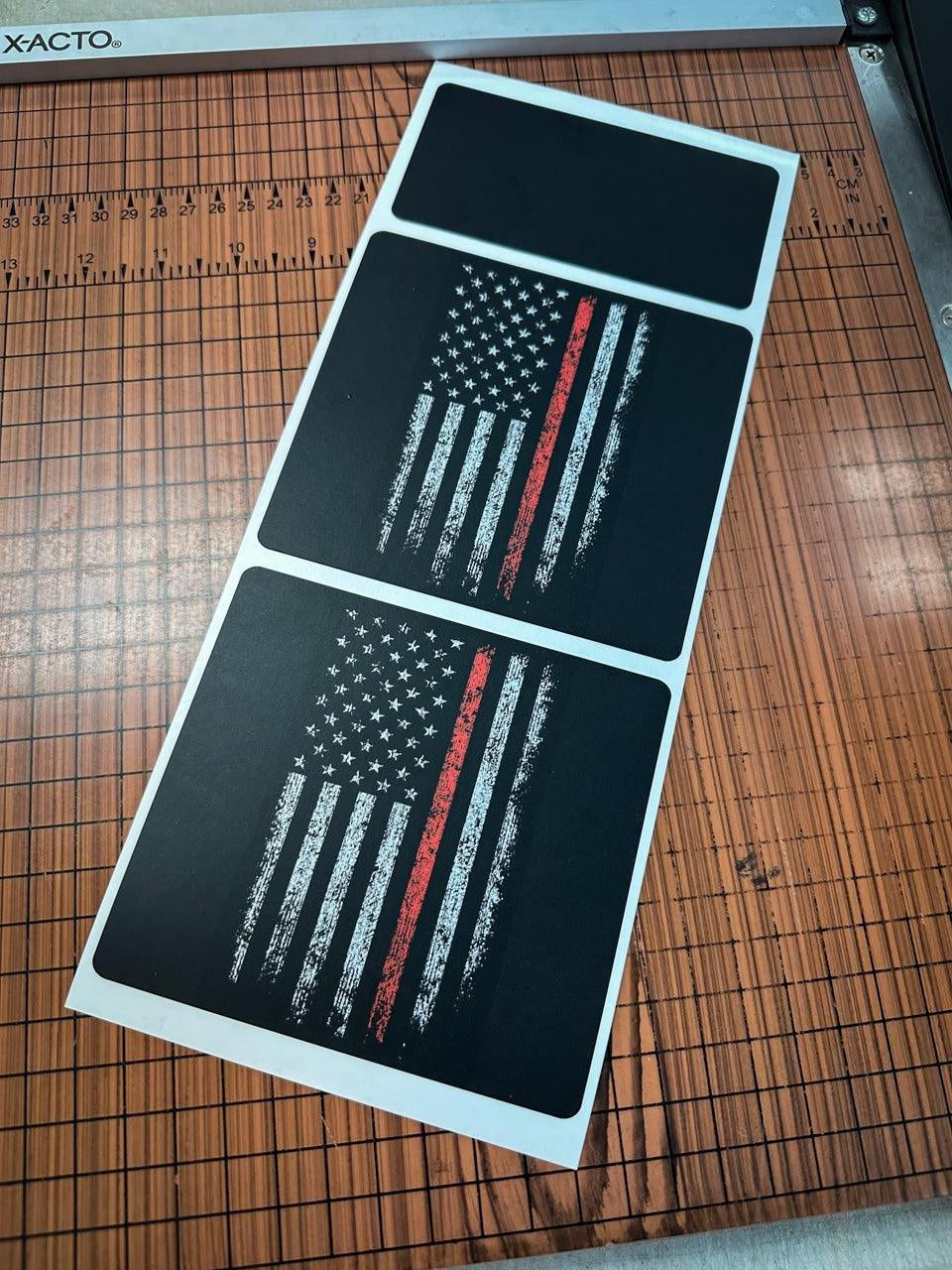 American Flag Sun Visor Warning Overlays - 2024+ Land Cruiser StickerFab