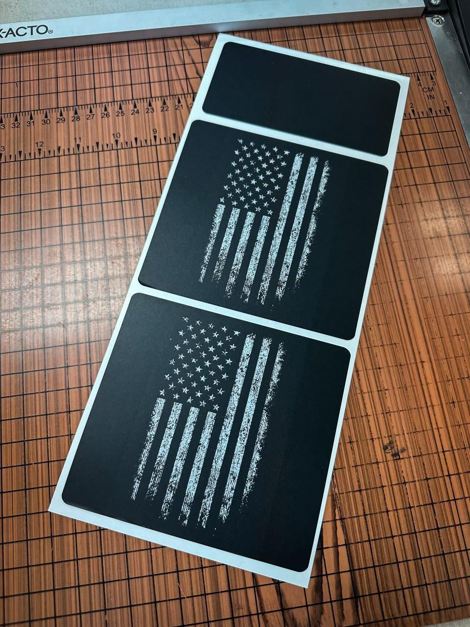 American Flag Sun Visor Warning Overlays - 2024+ Land Cruiser StickerFab