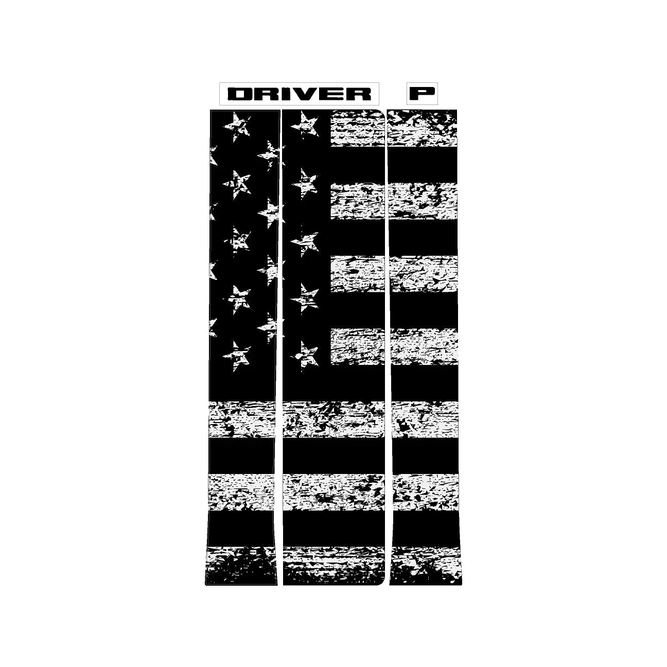 American Flag Middle Tailgate Overlays - 2021+ Bronco StickerFab