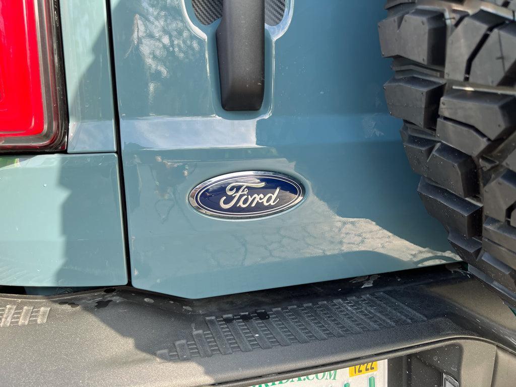 Ford Bronco Rear Oval Emblem Overlay (Tint or Solid) - 2021-2026 Bronco / Bronco Sport StickerFab