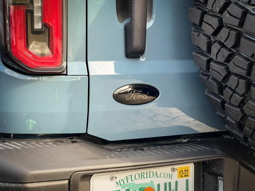 Ford Bronco Rear Oval Emblem Overlay (Tint or Solid) - 2021-2026 Bronco / Bronco Sport StickerFab