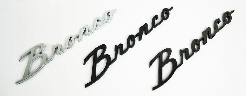 Ford Bronco Cursive Script Metal Emblem Templates - 2021+ Bronco StickerFab