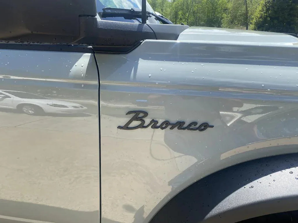 Ford Bronco Cursive Script Metal Emblem Templates - 2021+ Bronco StickerFab