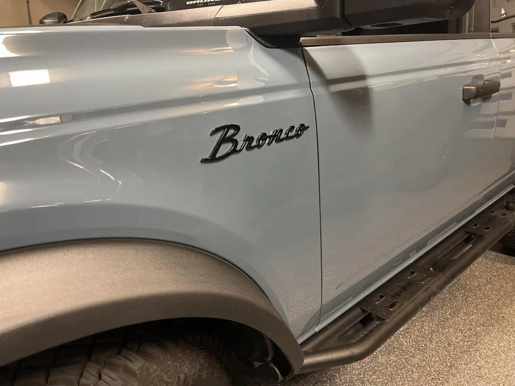 Ford Bronco Cursive Script Metal Emblem Templates - 2021+ Bronco StickerFab