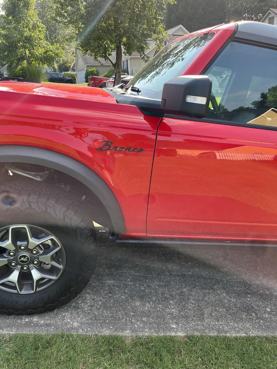 Ford Bronco Cursive Script Metal Emblem Templates - 2021+ Bronco StickerFab