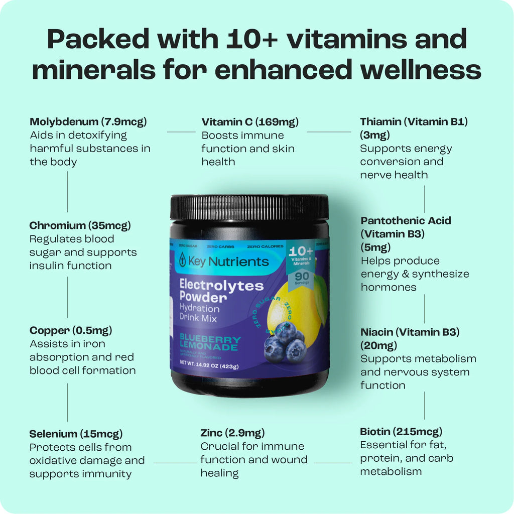 Electrolyte Recovery Plus Powder (Sugar-Free) Key Nutrients
