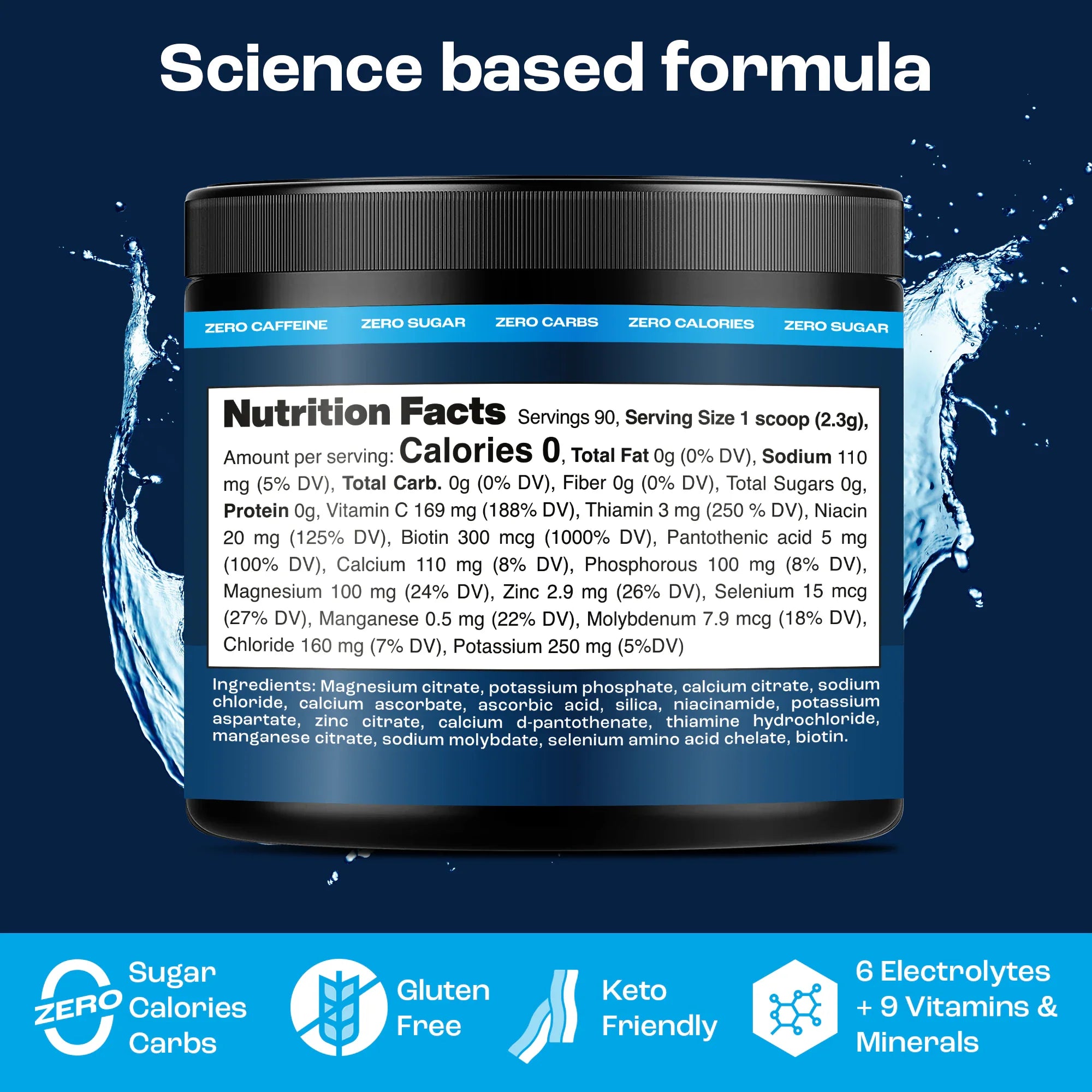 Electrolyte Recovery Plus Powder (Sugar-Free) Key Nutrients