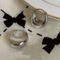 Glossy Chunky Shaped Hoop Earrings Copper Jewelry Vintage Elegant Style Female Geometric Ear Buckles DailySale