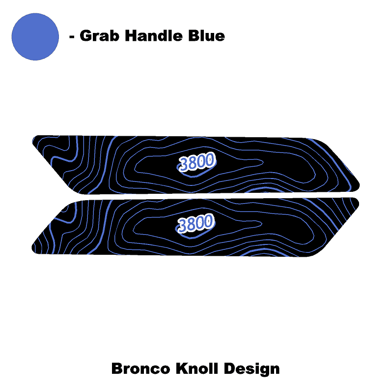 Topo Interior Rear Door Grab Handle Overlay Kit (Printed Series) - 2021+ Bronco 4 Door StickerFab