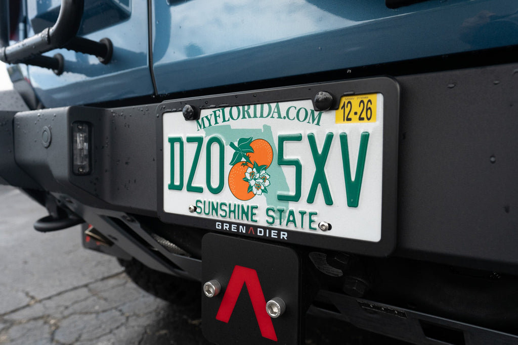 "GRENADIER" Slim License Plate Frame - 2024+ Grenadier / Quartermaster StickerFab