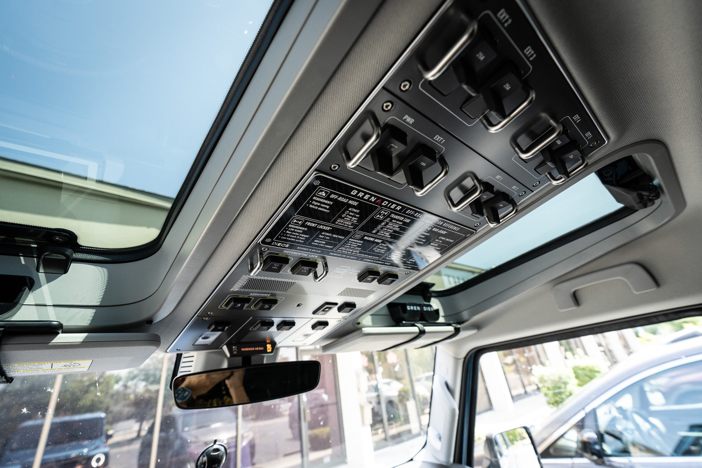 Overhead Control Panel Offroad Operation Reference Plate - 2024+ Grenadier / Quartermaster StickerFab