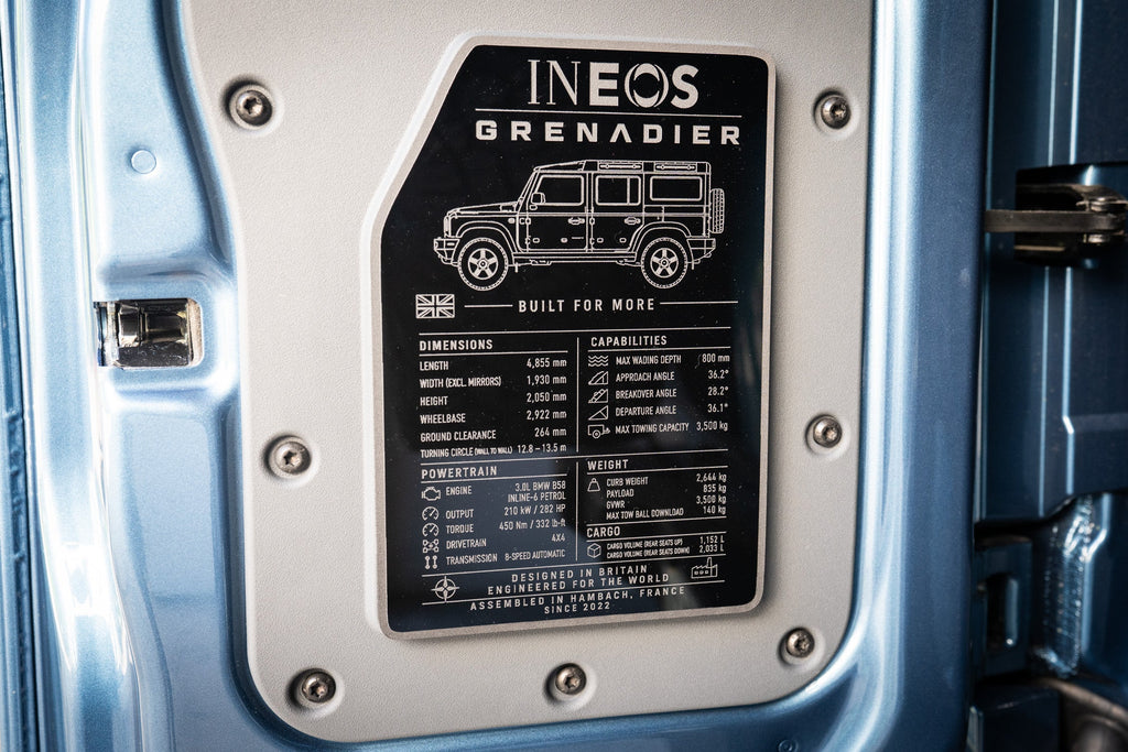 Spec Plate for Cargo Door - 2024+ Grenadier Station Wagon StickerFab