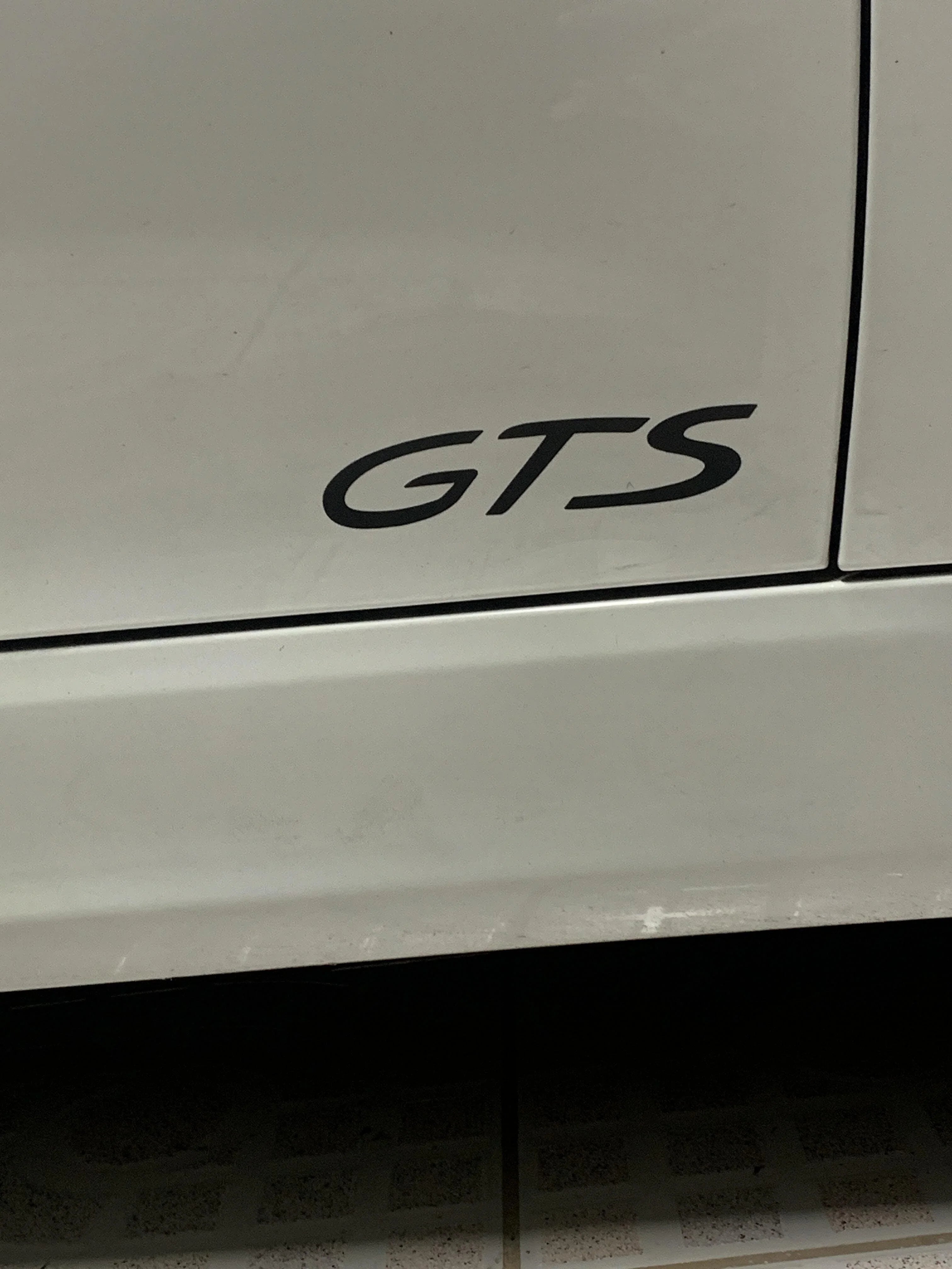 "GTS" Door Vinyl Logo Emblems for Porsche Vehicles (Boxter, Cayman, 911, Macan, Cayenne, Panamera) StickerFab