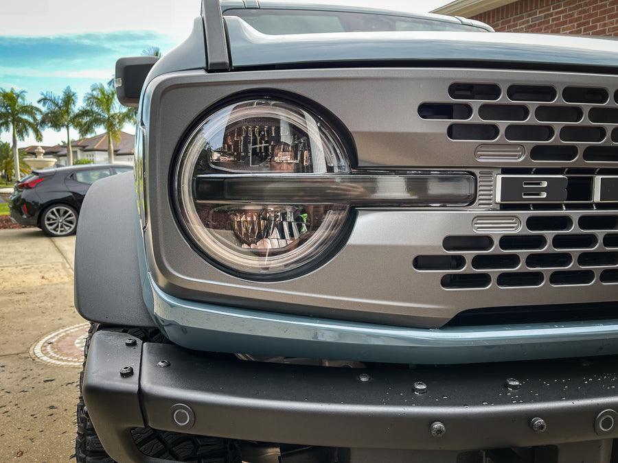 Headlight Bucket Inlays - 2021+ Bronco Badlands / WildTrak / First Edition StickerFab