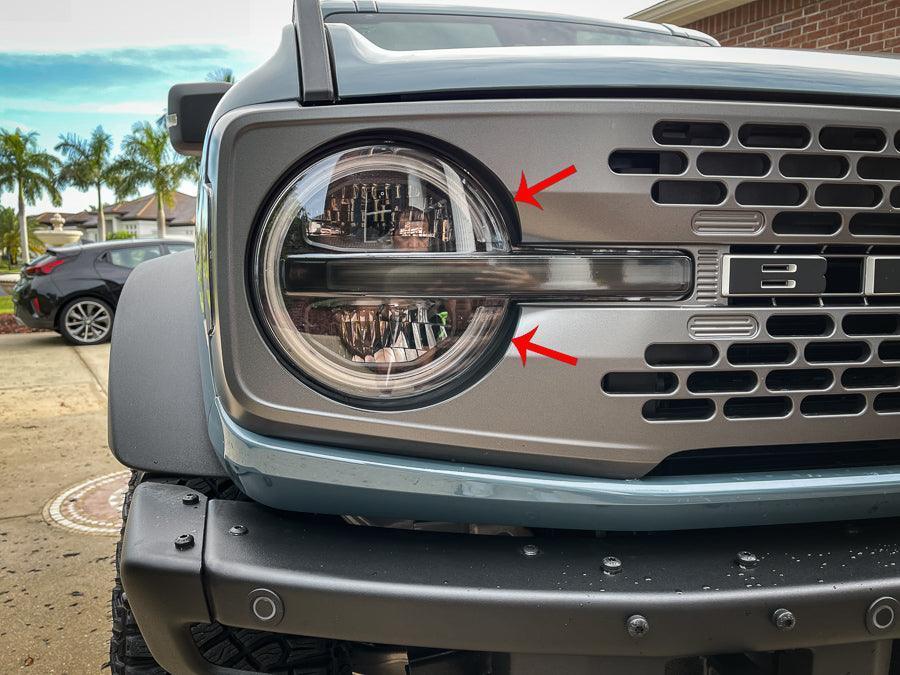 Headlight Bucket Inlays - 2021+ Bronco Badlands / WildTrak / First Edition StickerFab