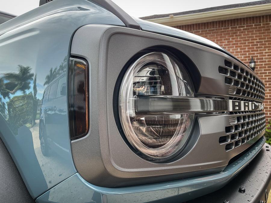 Headlight Bucket Inlays - 2021+ Bronco Badlands / WildTrak / First Edition StickerFab