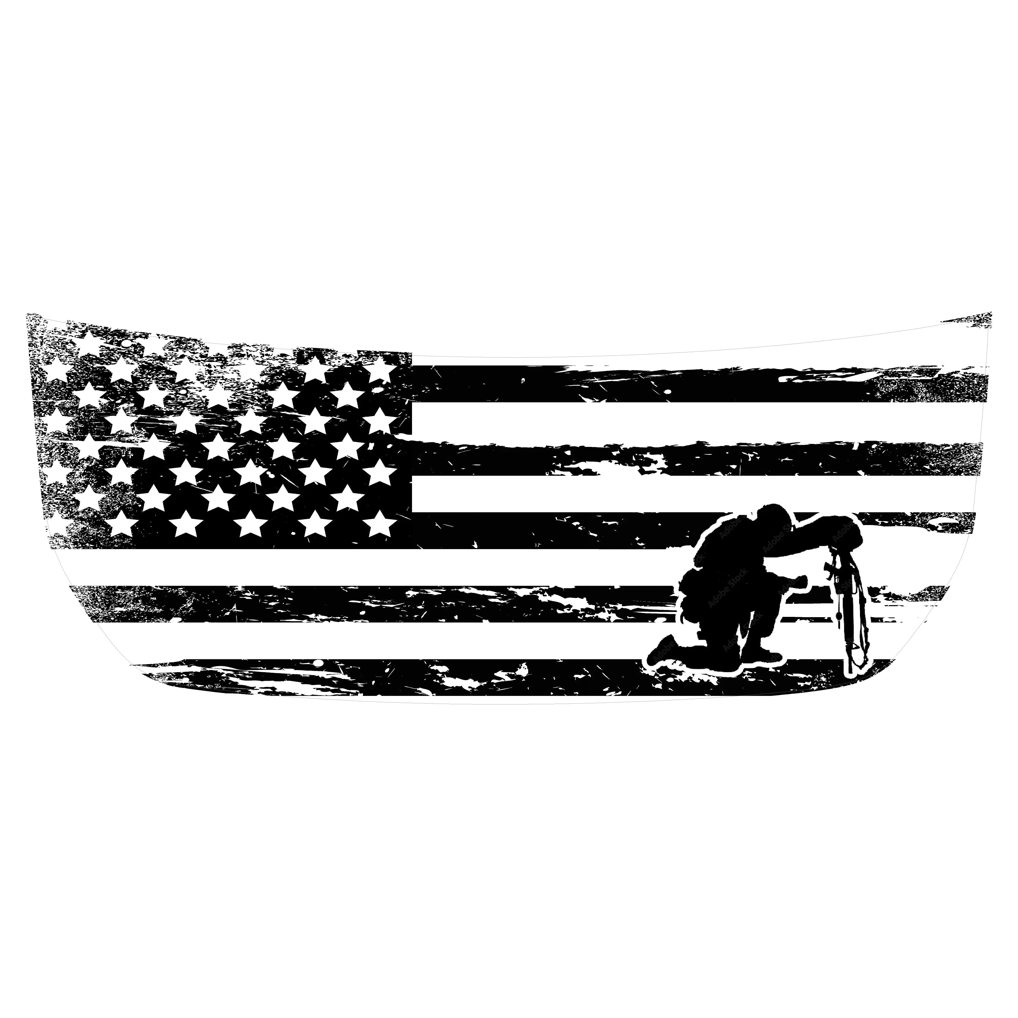 Stealth Clear American Flag Hood Overlay - 2021+ Bronco StickerFab