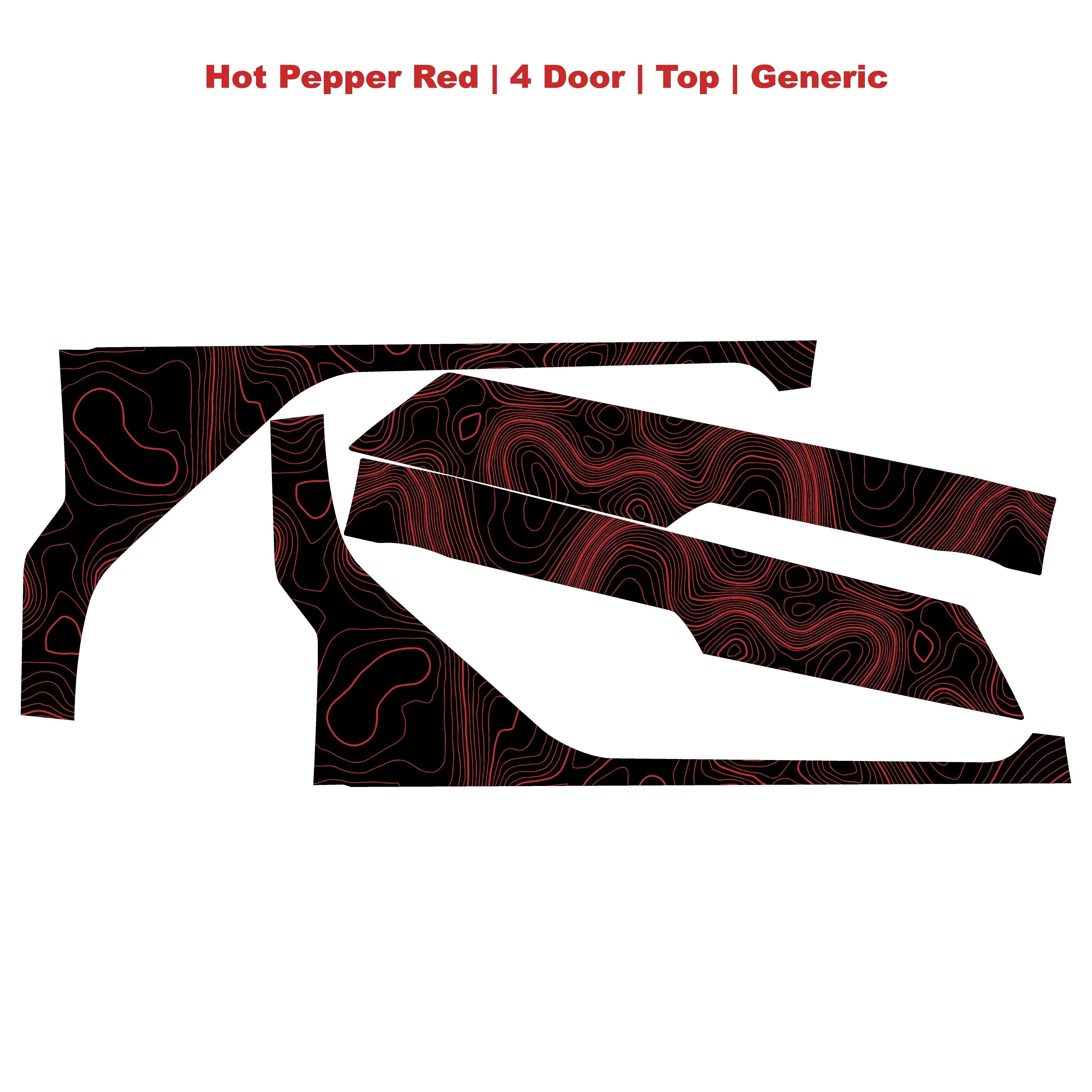 Topographic Upper Door Overlay Kit (Printed Series) - 2021+ Bronco 4 Door StickerFab