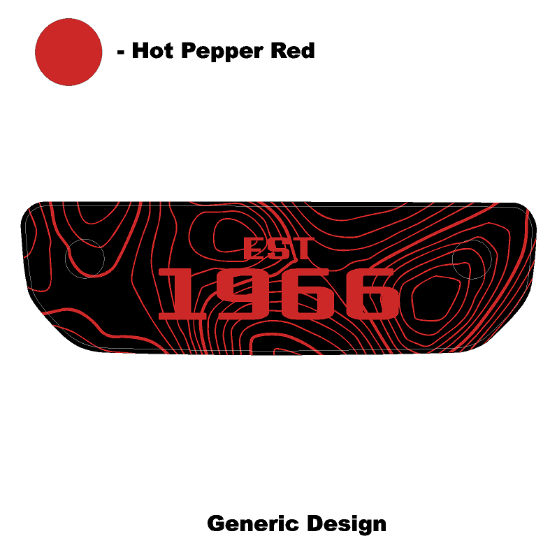1966 Topographic Shifter Plate (Printed Series + Acrylic) - 2021+ Bronco StickerFab