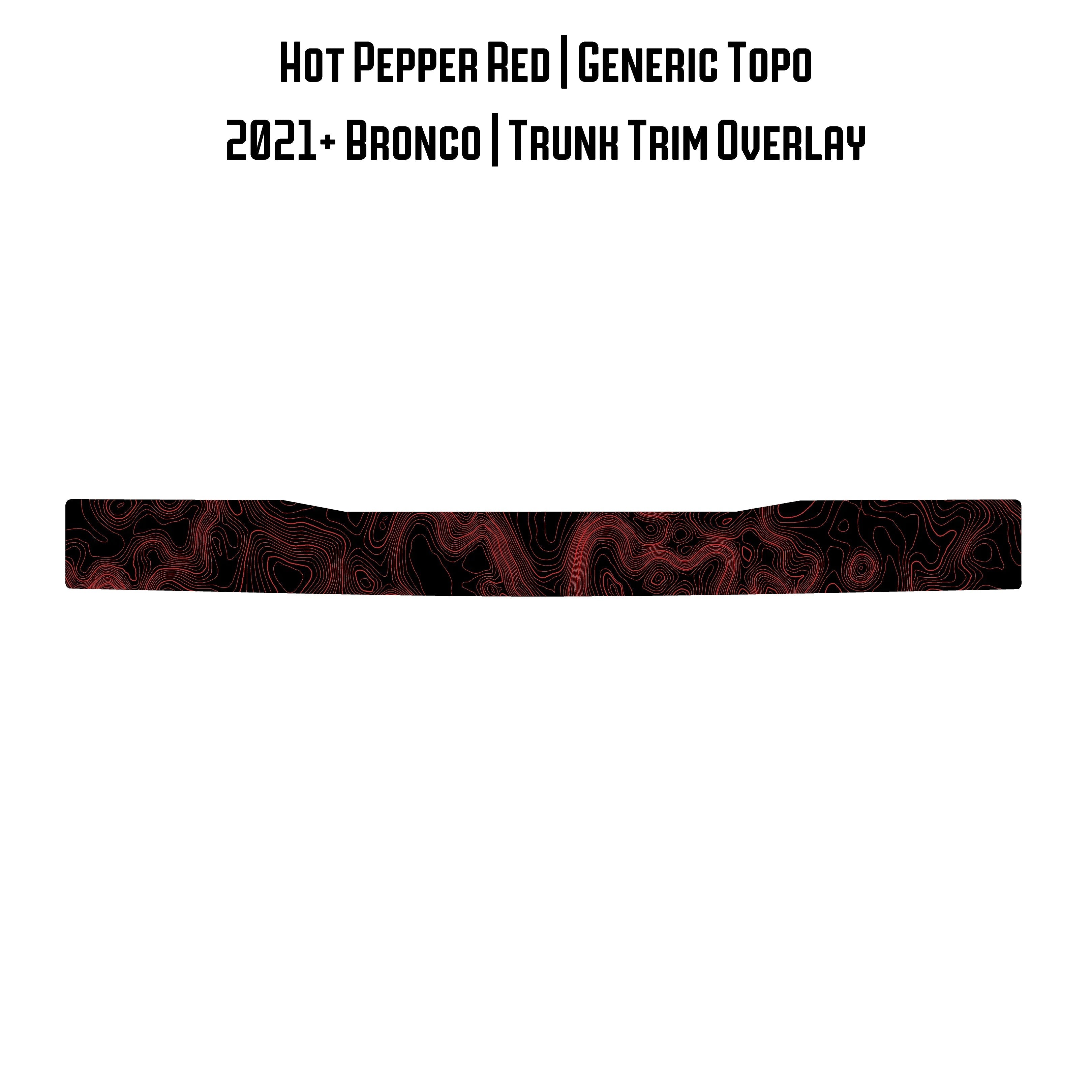 Topo Trunk Trim Overlay / Protector - 2021+ Bronco StickerFab