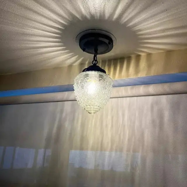 Antique Acorn Glass Ceiling Light with Chain | 6″ The Lamp Goods