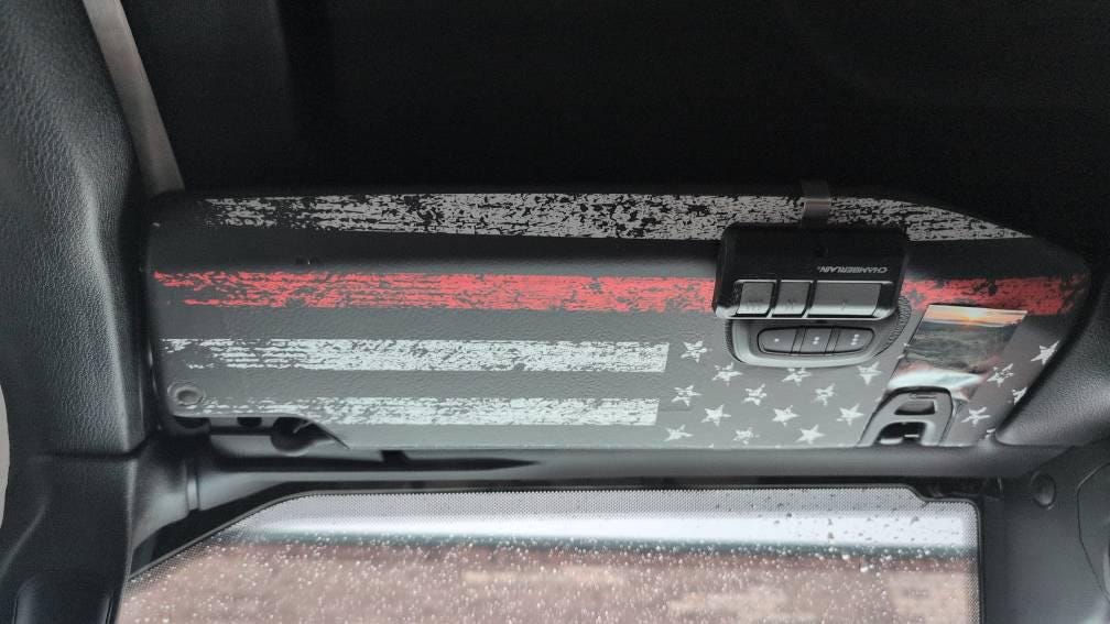 Freedom Series Sun Visor Overlays - 2018+ Wrangler JL / Gladiator JT StickerFab