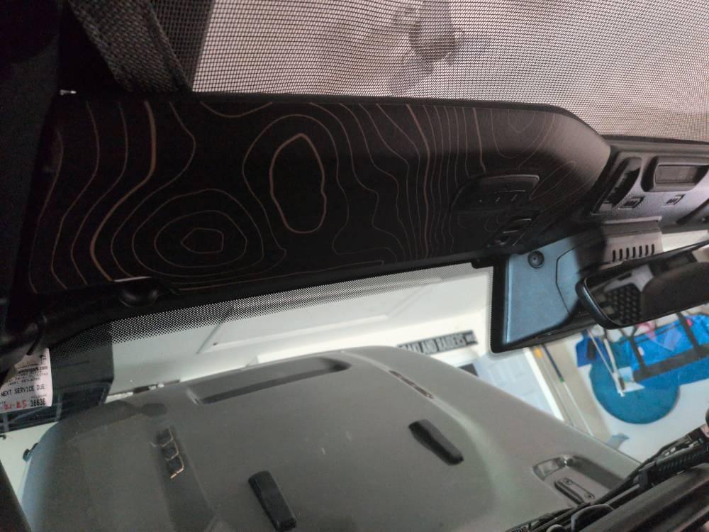 Topographic Map Sun Visor Overlays - 2018+ Wrangler JL / Gladiator JT StickerFab