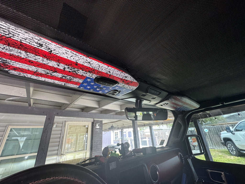 Freedom Series Sun Visor Overlays - 2018+ Wrangler JL / Gladiator JT StickerFab