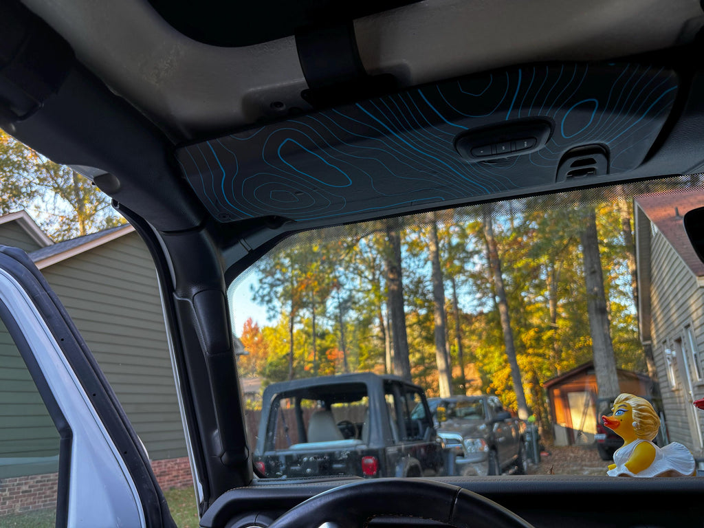 Topographic Map Sun Visor Overlays - 2018+ Wrangler JL / Gladiator JT StickerFab