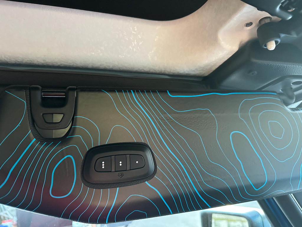 Topographic Map Sun Visor Overlays - 2018+ Wrangler JL / Gladiator JT StickerFab