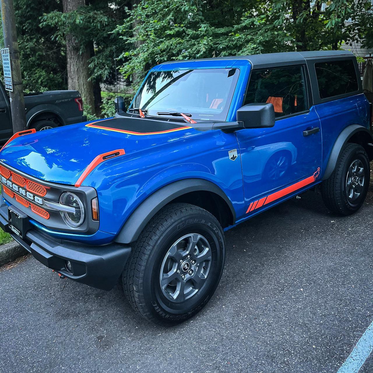 Retro Stripes Hood Overlay (Matte or Gloss) - 2021+ Bronco StickerFab