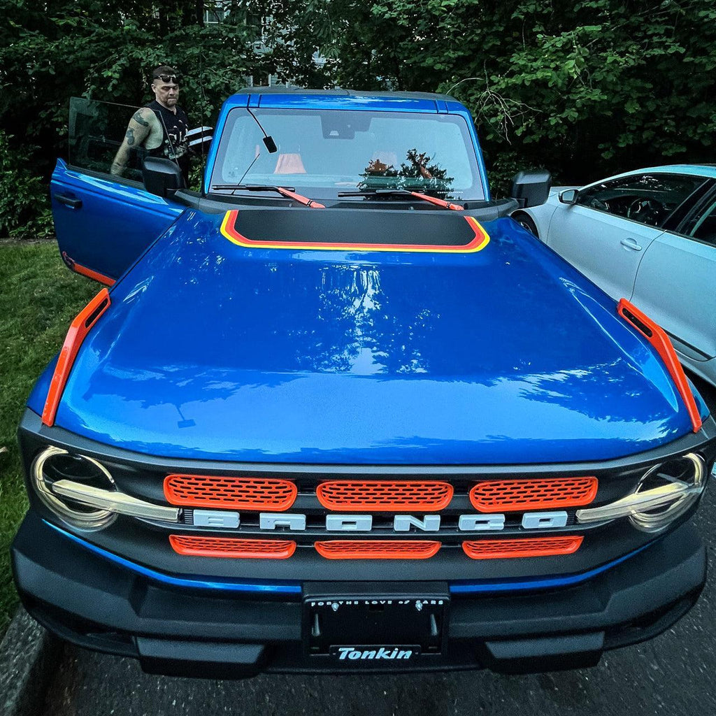 Retro Stripes Hood Overlay (Matte or Gloss) - 2021+ Bronco StickerFab