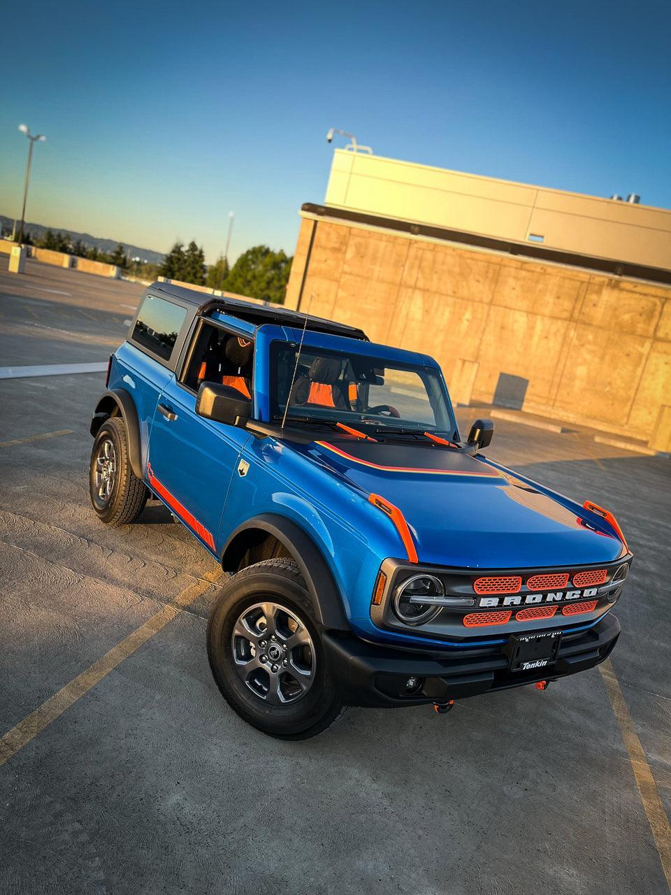 Retro Stripes Hood Overlay (Matte or Gloss) - 2021+ Bronco StickerFab