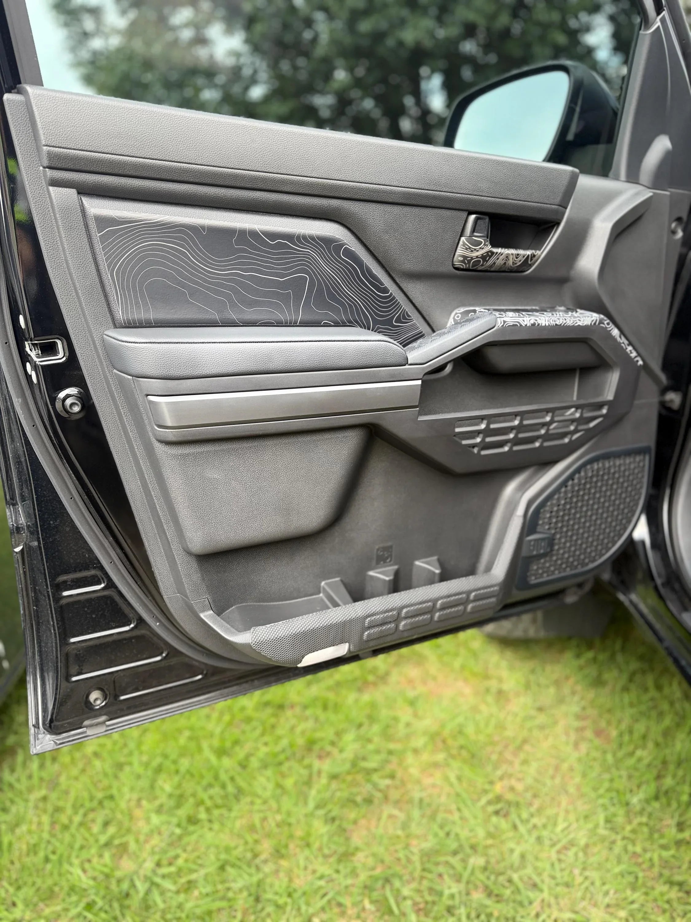 Topographic FRONT Door Armrest Panel Protection - 2024+ Tacoma / 2025+ 4Runner StickerFab