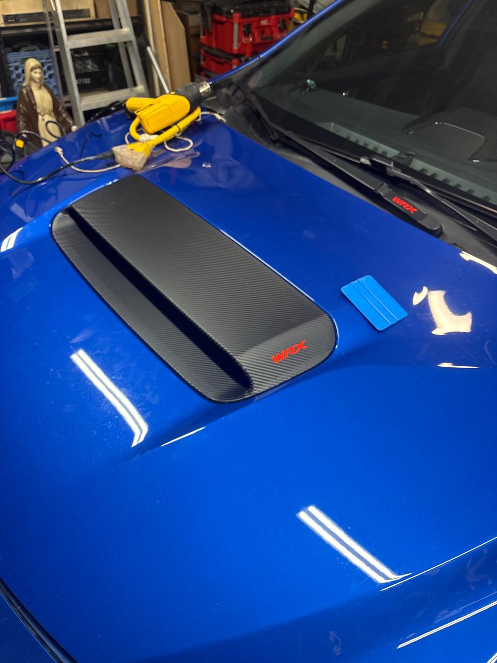 3D Carbon Hood Scoop Overlay - 2022+ Subaru WRX StickerFab