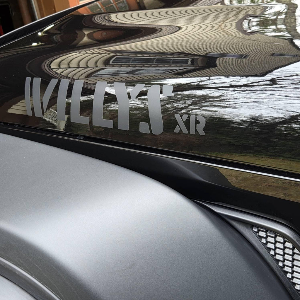 XR Stencil Style Hood Decals - 2022+ Wrangler Willys Xtreme Recon StickerFab