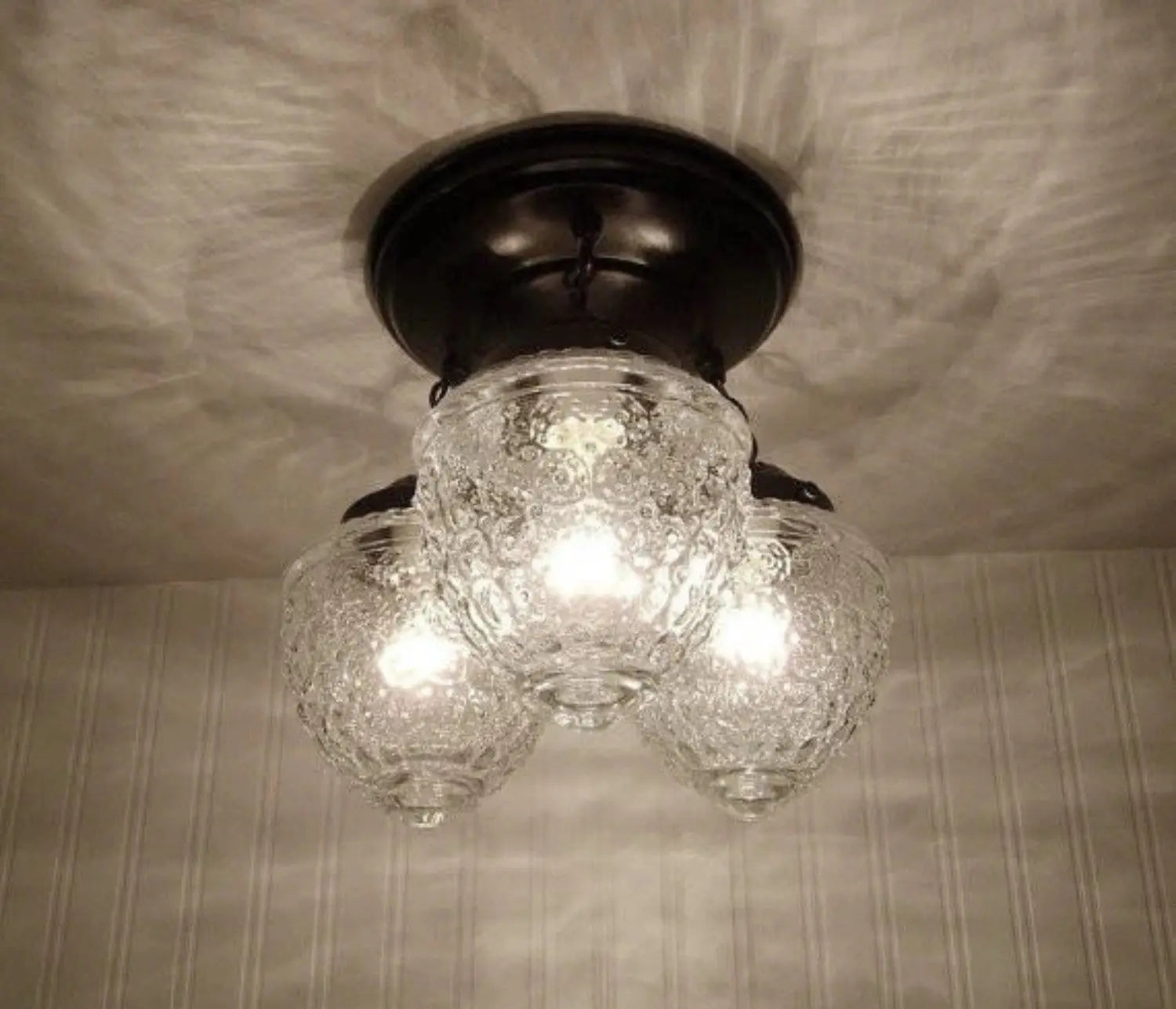 Antique Acorn Glass Ceiling Light | 3-Light Chain Trio The Lamp Goods