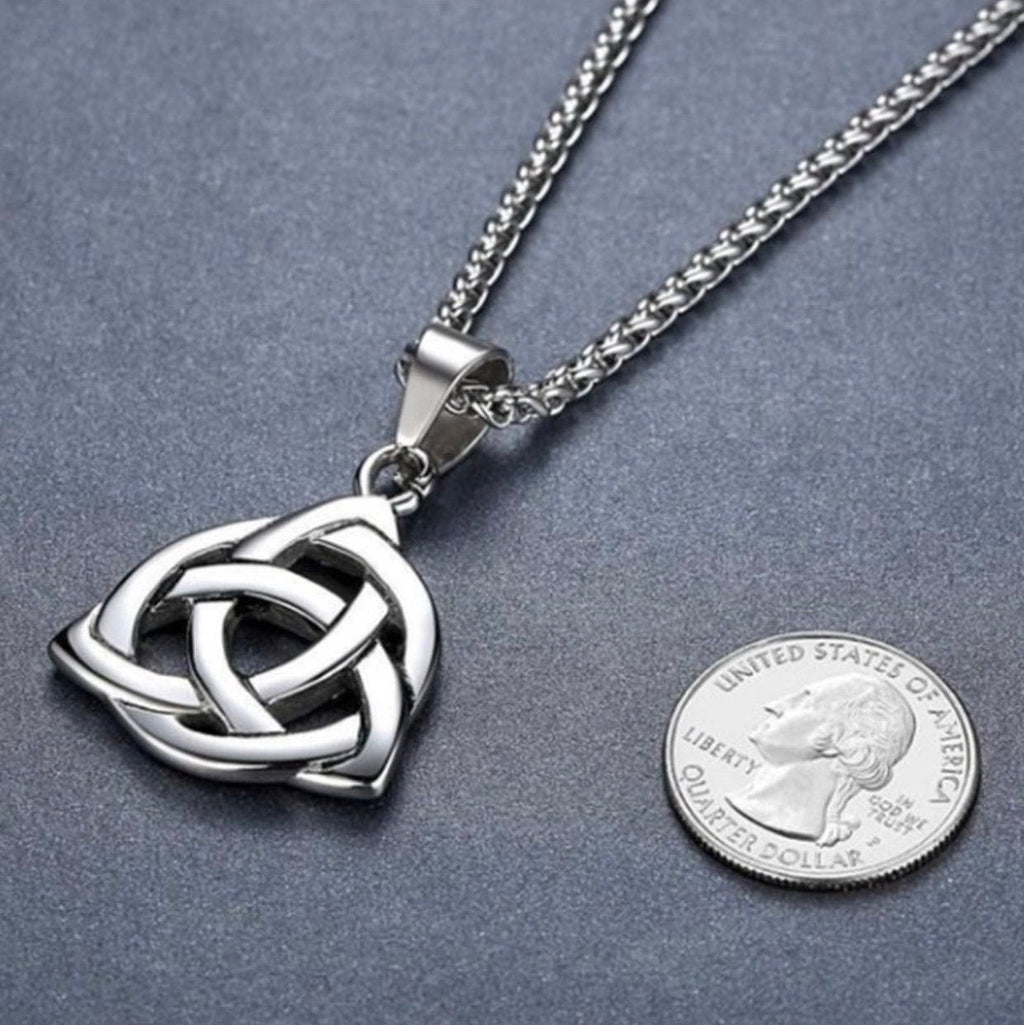 Silver or Black Celtic Irish Knot Woman Mens Necklace Pendant Chain Super Thick Cast Large Cross Vintage Filigree Viking Heavy Chain Jewelry Saint Michaels Jewelry